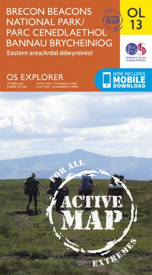 OS Explorer Active Map OL13 Brecon Beacons National Park- Eastern Area