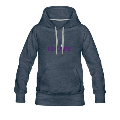 Escape Womens Premium Hoodie- Heather/Denim