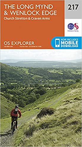 OS Explorer 217 The Long Mynd & Wenlock Edge [ISBN: 978 0 319 24410 4]