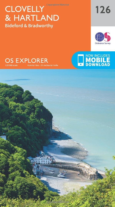OS Explorer 126 Closely & Hartland [ISBN: 978-0-319-2422-0]