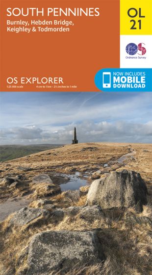 OS Explorer OL21 South Pennines [ISBN: 978-0-319-24260-5]