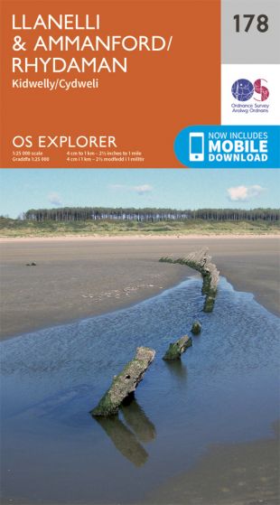 OS Explorer 178 Llanelli & Ammanford [ISBN: 978-0-319-24371-8]