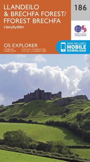 OS Explorer 186 Llandeilo & Brechfa Forest [ISBN: 978 0 319 24379 4]