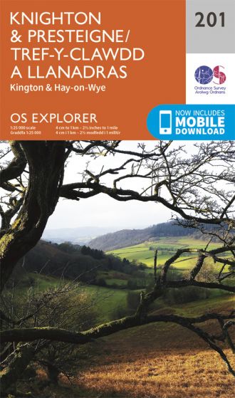 OS Explorer 201 Knighton & Presteigne [ISBN: 978-0-319-24394-7]