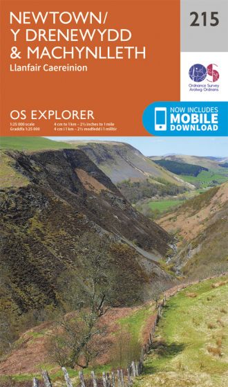 OS Explorer 215 Newtown & Machynlleth [ISBN: 978-0-319-24408-1]