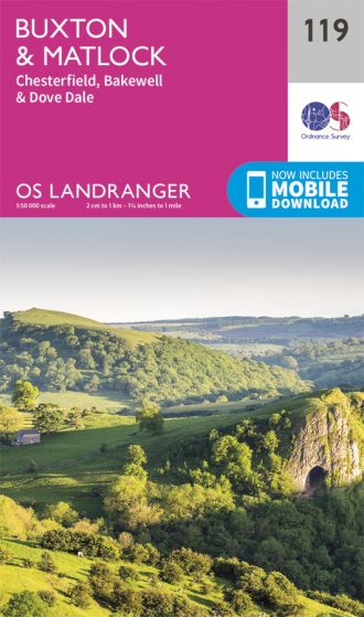 OS Landranger 119 Buxton & Matlock  [ISBN: 978-0-319-26217-7]