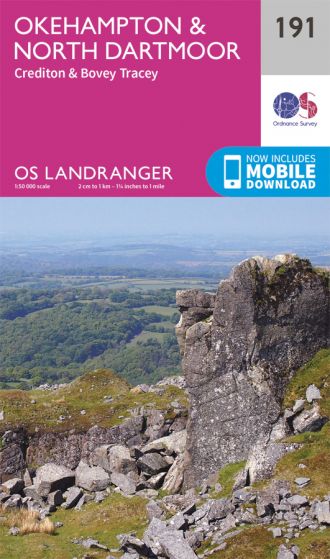 OS Landranger 191 Okehampton & North Dartmoor [ISBN: 978-0-319-26289-4]