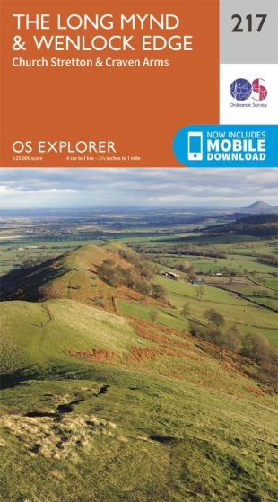 OS Explorer 217 The Long Mynd & Wenlock Edge [ISBN: 978-0-319-26355-6]