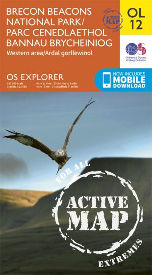 OS Explorer Active Map OL13 Brecon Beacons National Park- Western Area