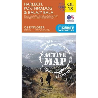 OS Explorer Active Map OL18 Harlech, Porthmadog